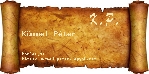 Kümmel Péter névjegykártya